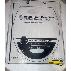 Kohler Round-Front White Toilet Seat Quiet-Close Technology 1191904 16-5/8 Inch